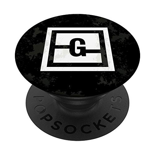 White Initial Letter G Black Background PopSockets PopGrip: Swappable Grip for Phones  and  Tablets