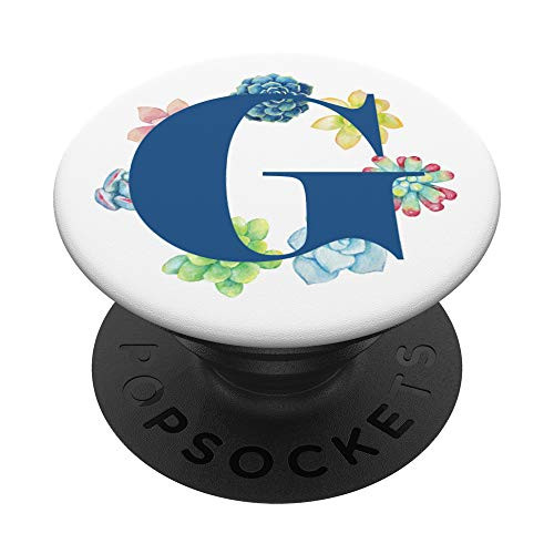Watercolor Succulent Wreath Letter G PopSockets PopGrip: Swappable Grip for Phones  and  Tablets
