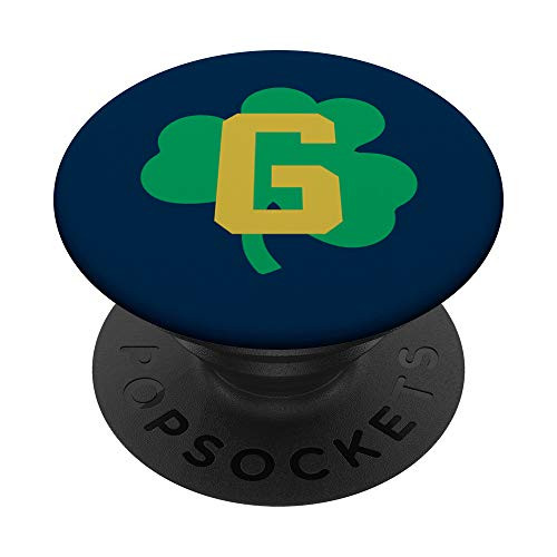 Green Shamrock with Letter G Initial PopSockets PopGrip: Swappable Grip for Phones  and  Tablets
