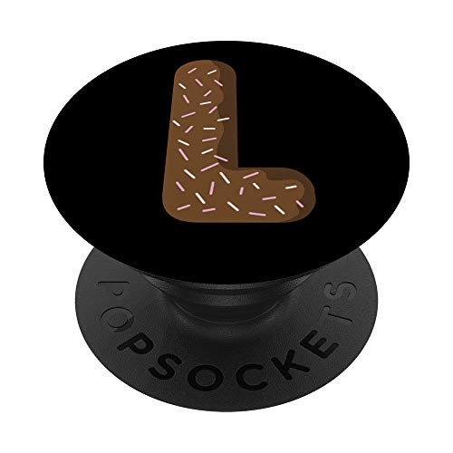 Donut Letter L Initial L Monogram PopSockets Grip and Stand for Phones and Tablets