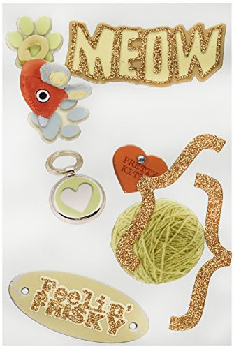 Paper House Productions STDM-0031E 3D Cardstock Stickers, Meow (3-Pack)