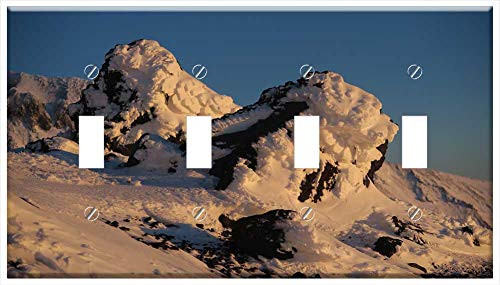 Switch Plate 4 Gang Toggle - Mountains Volcano Rocks Slopes Landscape