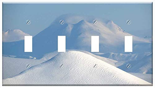 Switch Plate 4 Gang Toggle - Winter Hill Mountains Shadow Slopes Landscape