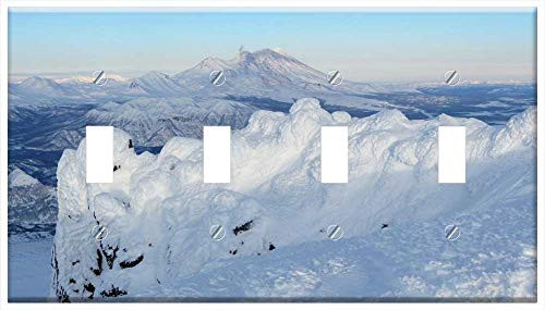 Switch Plate 4 Gang Toggle - Mountains Volcano Rocks Slopes Landscape 1