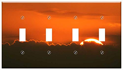 Switch Plate 4 Gang Toggle - Glow In The Evening Sunset Orange Sky Switch Plate 4 Gang Toggle - Glow In The Evening Sunset Orange Sky