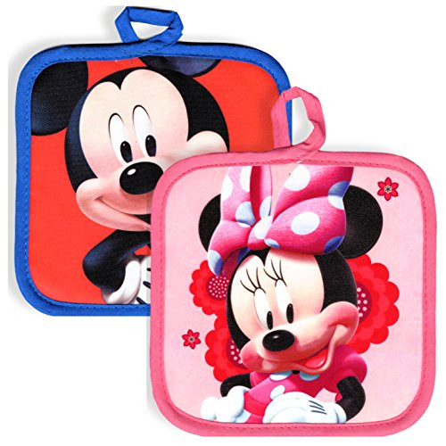 Disney Minnie Mouse and Mickey Mouse Kitchen Set - 1 Mickey Mouse and 1 Minnie Mouse Pot Holders Disney Minnie Mouse and Mickey Mouse Kitchen Set - 1 Mickey Mouse and 1 Minnie Mouse Pot Holders