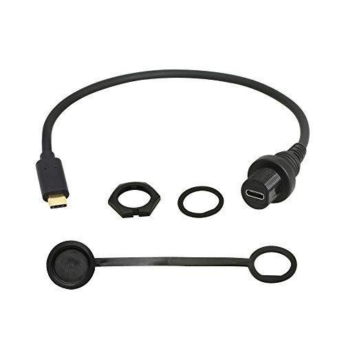 CERRXIAN Gold Plated USB Type C 3.1 Mount Extension Dash Flush Cable for Car, Boat, Motorcycle, Truck Dashboard (USB-C 3.1) (1m)