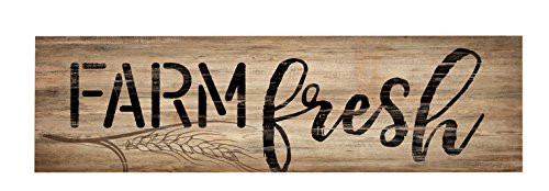 P. GRAHAM DUNN Farm Fresh Natural Distressed 6 x 1.5 Pine Wood Tabletop Toothpick Sign