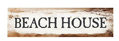 P. GRAHAM DUNN Beach House Whitewash 6 x 1.5 Pine Wood Tabletop Toothpick Sign