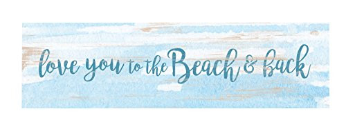 P. GRAHAM DUNN Love You Beach & Back Blue Distressed 6 x 1.5 Pine Wood Tabletop Toothpick Sign