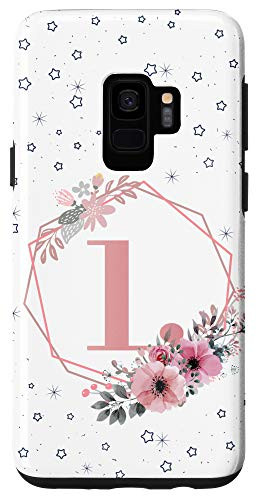 Galaxy S9 Initial Letter L phone case Flower Pink Monogram Elegant Case