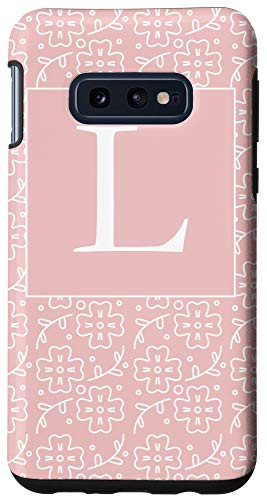 Galaxy S10e Floral Monogram Letter L Pink Case