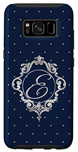 Galaxy S8 Blue ornamental initial letter E monogram elegant Case