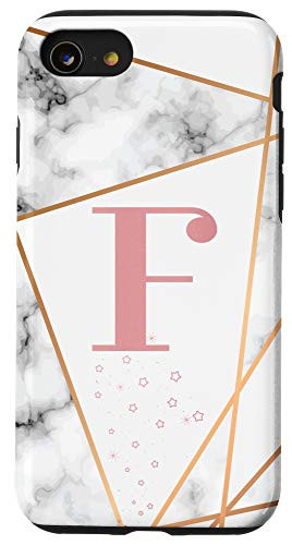 iPhone SE (2020) / 7 / 8 Initial Letter F phone case Geometric Pink Monogram Chic Case