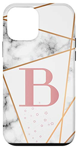 iPhone 12 mini Initial Letter B phone case Geometric Pink Monogram Chic Case