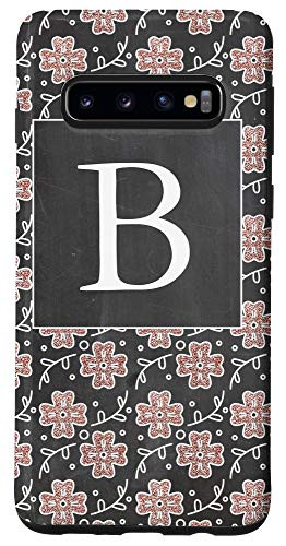 Galaxy S10 Floral Monogram Letter B Pink Case