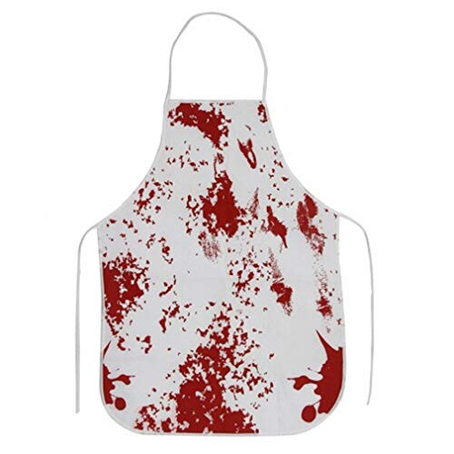 Halloween Bloody Apron, Printed Scary Blood Splattered Murder Halloween Theme Props, Unisex Kitchen Novelty Bib for BBQ Cooking Baking Gardening Party Decorations