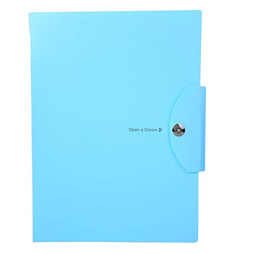 Document Folder, PVC Plastic 5-Layers A4 Files Envelope with Magnetic Buckle (Blue)