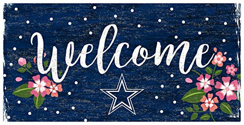 Fan Creations NFL Dallas Cowboys Unisex Dallas Cowboys Welcome Floral Sign, Team Color, 6 x 12