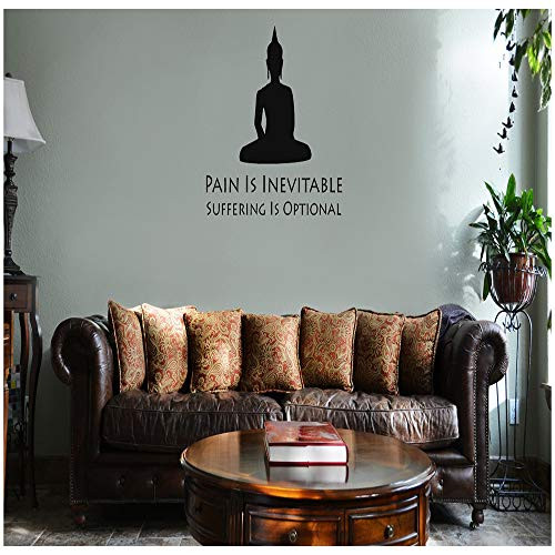 Buddism Pain is Inevitable Suffering is Optional Vinyl Wall Mural Decal (Black) - Peel and Stick Sticker - Auto, Wall, Laptop, Cell, Truck Sticker for Windows, Cars, Trucks Buddism Pain is Inevitable Suffering is Optional Vinyl Wall Mural Decal (Black) - Peel and Stick Sticker - Auto, Wall, Laptop, Cell, Truck Sticker for Windows, Cars, Trucks