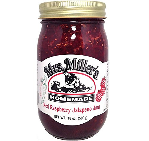 HUGE 18 Oz. Mrs. Miller's AMISH MADE Red Raspberry Jalapeño Jam