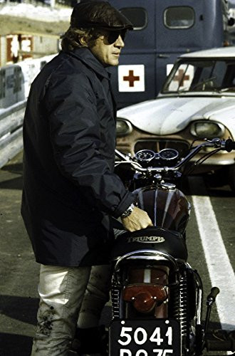 Steve McQueen with a motorcycle Photo Print (8 x 10)