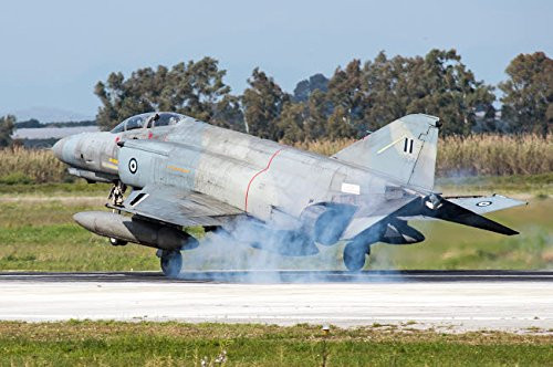 Hellenic Air Force F-4E Phantom II landing at Andravida Air Base Greece Poster Print by Daniele FaccioliStocktrek Images (17 x 11)