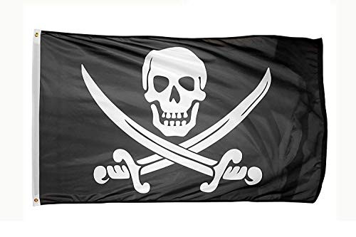 DFLIVE Jack Rackham Pirate Skull Flag 3 x 5 Ft Jolly Roger Banner