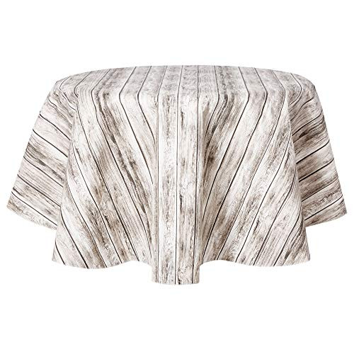 Technimark Mainstays Vinyl Tablecloth Woodgrain 70 inch Round