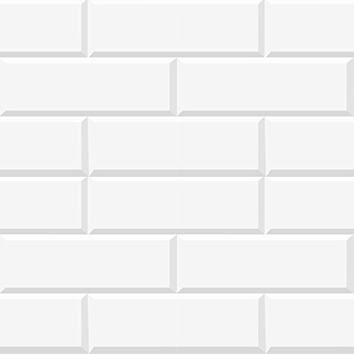 Home Decor Line CR-54717 White Bricks Peel & Stick Foam Tiles, , White & Off-White
