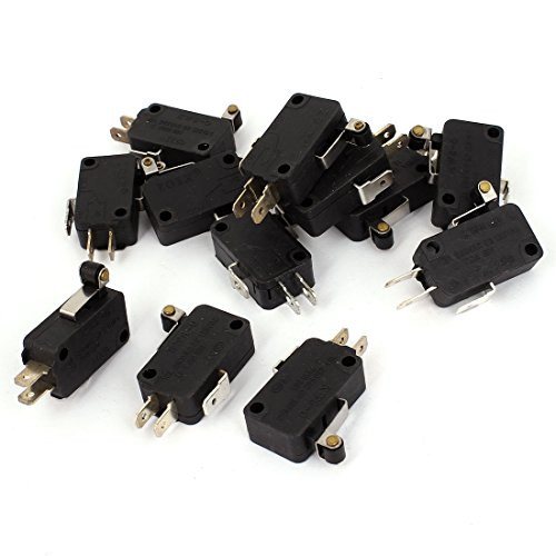 IIVVERR 12 Pcs Short Hinge Roller Lever Micro Switch SPDT NO NC AC 125V/3A 250V/16A (Interruptor micro de palanca de rodillo de bisagra corta de 12 piezas SPDT NO NC AC 125V / 3A 250V / 16A