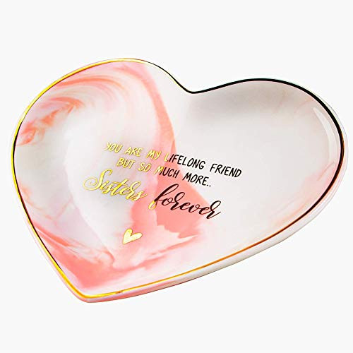 VILIGHT Sister Gifts from Sister - You are My Lifelong Friend But So Much More Sister Forever Jewelry Tray Ring Holder - Large Size 5.5 Inches