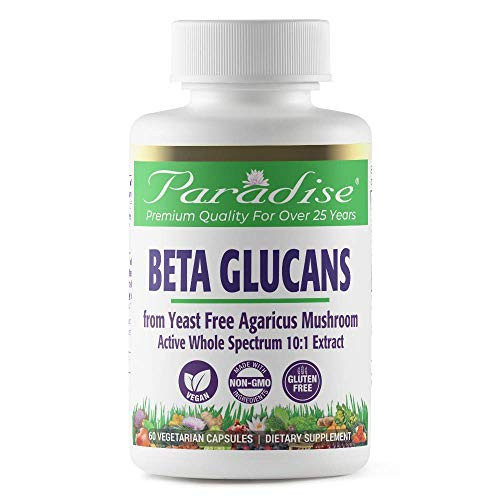 Paradise Herbs - Beta Glucans - From Most Abundant Yeast Free Sources Of Beta 1,6  and  1,3 D-Glucans - Total Immune Enhancement - 60 Count