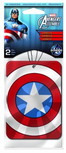 Plasticolor 005503R01 Marvel 'Captain America' Air Freshener, (Pack of 2)