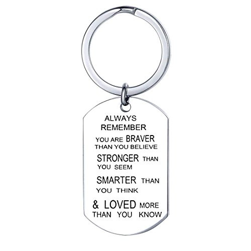 XGAKWD Inspirational Keychain for Women, Always Remember You are Braver Stronger Smarter Than You Think, Gift for Friends and Family