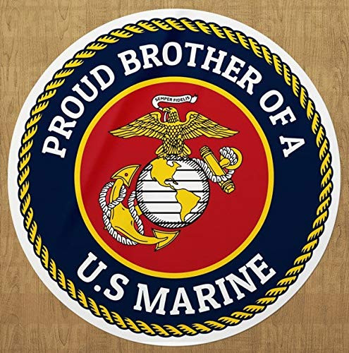 Sticker Proud Brother Decal for Car Truck Bumper Laptop Vinyl Military U.S Marine Veteran (4 inch)