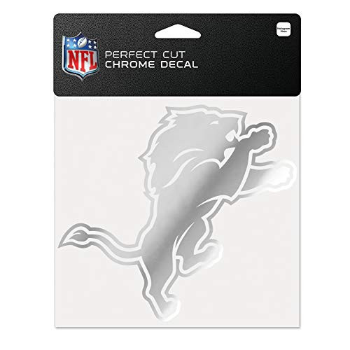 WinCraft NFL Detroit Lions Chrome Perfect Cut Decal, 6 x 6, Black