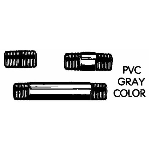 B  and  K Pvc Nipple 1/2 " X 8 " Gray Schedule 80