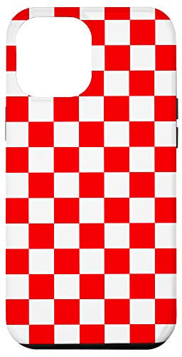 iPhone 12 Pro Max Checkerboard, Red and White Checkered, Checker Board Case