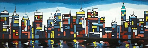 Colorful Skyline Poster Print by Atelier B Art Studio (8 x 24)