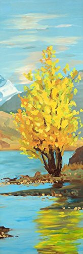 Posterazzi Collection Lake Landscape with A Tree and Reflection Poster Print by Atelier B Art Studio (8 x 24)
