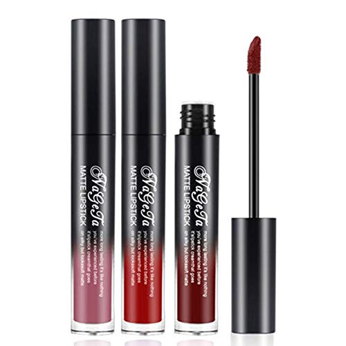 COOSA 3Colors MATTE Lipstick Non-stick Cup Waterproof Lipgloss-Set Matte Velvety Lipsticks?SET04? COOSA 3Colors MATTE Lipstick Non-stick Cup Waterproof Lipgloss-Set Matte Velvety Lipsticks?SET04?