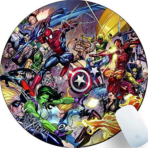 Marvel Avergers 4 Mouse Pad Non Slip Rubber Mousepad Gaming Office Round Mouse Mat