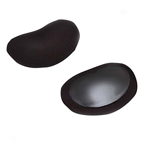1 Pair Thickening Soft Silicone Inserts Pads Spong Push-up Breast Enhancers for Bras Swimsuits and Bikini (Black)