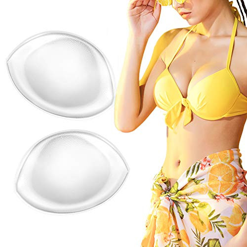 BBDINO Silicone Bra Inserts, Large Silicone Breast Inserts, 2 Pairs Push Up Breast Pads Bra Enhancers, Silicone Breast Enhancers Add 2 Cups Sizes for Cup B/C/D Transparent