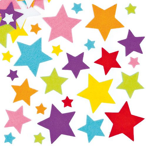 Baker Ross Felt Star Stickers for Children for Decorating Cards Crafts and Collage (Pack of 144) Baker Ross Felt Star Stickers for Children for Decorating Cards Crafts and Collage (Pack of 144)