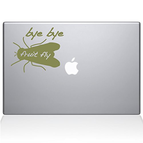 The Decal Guru 1032-MAC-12M-G Bye Bye Fruit Fly Vinyl Sticker, 12" Macbook, Gold