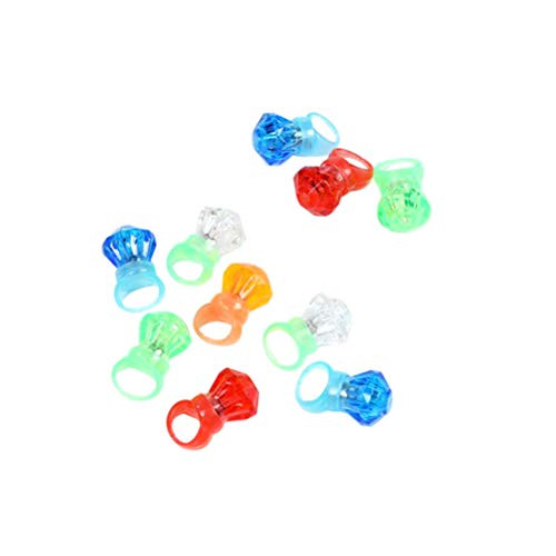 TOYANDONA 20pcs LED Light up Jelly Rings Finger Rings Light Up Toys Light Up Wedding Party Favors Glow in The Dark Party Supplies Mixed Color