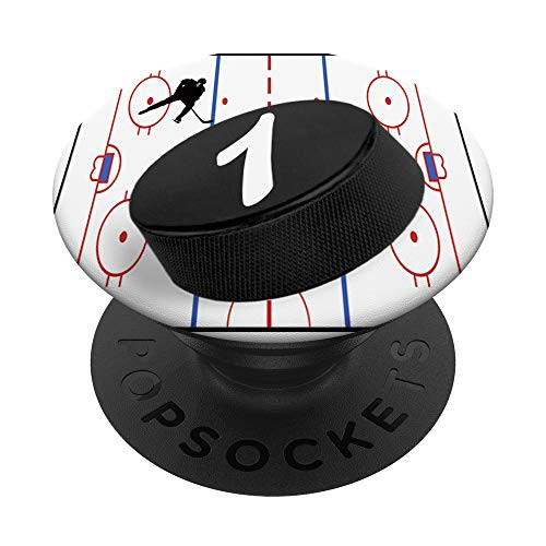 1 Hockey Jersey Number Hockey Puck  1 Phone Kickstand PopSockets Grip and Stand for Phones and Tablets
