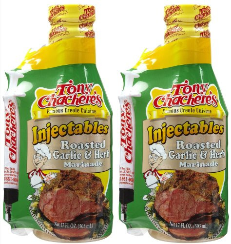 Tony Chachere's Marinade Roasted Garlic  and  Herb W/ Injector, 17 oz, 2 pk